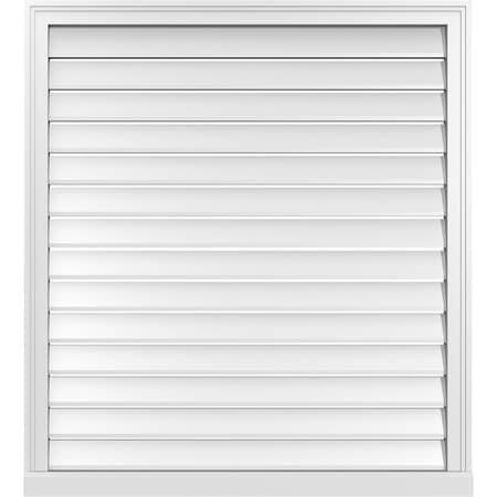 Ekena Millwork Vertical Surface Mount PVC Gable Vent: Functional, w/ 2"W x 2"P Brickmould Sill Frame, 38"W x 42"H GVPVE38X4203SF